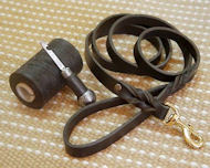 Leather Braided Obedience Lead for PITBULL walking and tracking