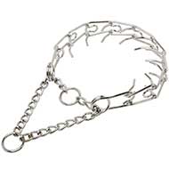 "Calm Down Effect" Pitbull Pinch Collar of Chrome Plated Steel - 1/8 inch (3.2 mm) "Calm Down Effect" Pitbull Pinch Collar of Chrome Plated Steel - 1/8 inch (3.2 mm)