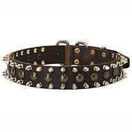 Pitbull Leather Spiked and Studded Dog Collar