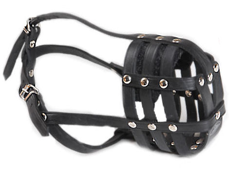 Durable Leather Brown/Black Muzzle W/h Soft Inside Pitbull
