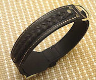 Fashion Flat Leather Dog Collar for Pitbull