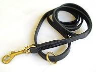 Flat Leather Leash 1/2 inch w/h brass for Pitbull