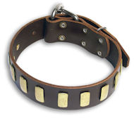 GENUINE LEATHER DOG COLLAR 1 1/2'' wide for Pitbull