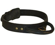 Heavy Leather Dog Collars w/Handle 2 layers for Pitbull