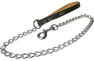 Large Chain Leash with Leather Handle 32 inch for Pitbull
