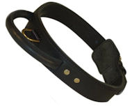 Latigo Leather Agitation Dog Collar With Handle for Pitbull