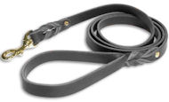 Pitbull Leather Dog Leash Double Braided 3/4 Inch