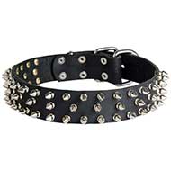 3 Rows Spiked Leather Collar Exclusive Design 3 Rows Spiked Leather Collar Exclusive Design