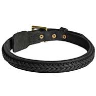 Awesome Leather Collar - Pitbull Collar with Amazing Braid Awesome Leather Collar - Pitbull Collar with Amazing Braid