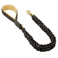 Exquisite Leather Dog Leash for Pitbulls - Braided Canine Accessory