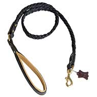 Exclusive Design Braided Leather Leash for Pitbull Exclusive Design Braided Leather Leash for Pitbull