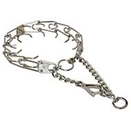 Pitbull Chrome Plated Pinch Collar with Swivel and Small Quick Release Snap Hook - 1/11 inch (2.25mm) Pitbull Chrome Plated Pinch Collar with Swivel and Small Quick Release Snap Hook - 1/11 inch (2.25mm)