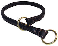 Round Latigo Leather/choke Dog Collar for Pitbull 1/2 inch wide
