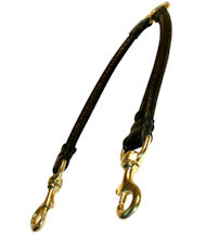 Double Dog Leash - Round Leather Pitbull Coupler for Two Dogs