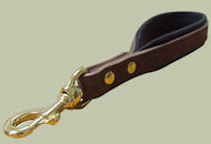 Short Handle Leather Dog Lead 1FT to 3/4" Pitbull