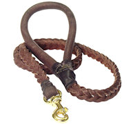 Slot Braided Leather Leash for Pitbull