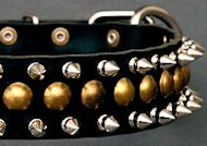 Studded Latigo Leather Dog Collar for Pitbull