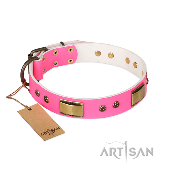 Handmade full grain leather collar for your pet