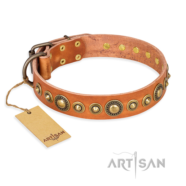 Gentle to touch leather collar handcrafted for your dog