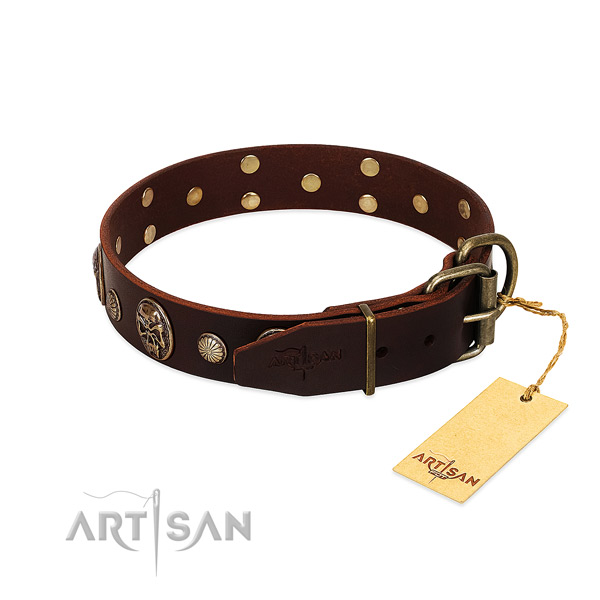 Rust-proof hardware on comfortable wearing dog collar