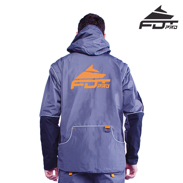 FDT Pro Dog Training Jacket Grey Color with Handy Side Pockets
