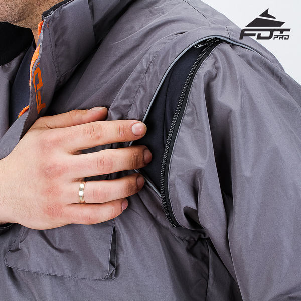 Top Notch Zipper on Sleeve for FDT Professional Design Dog Tracking Jacket