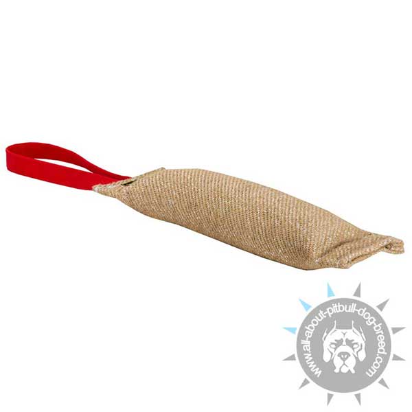 Jute Pitbull Bite Tag with Handle