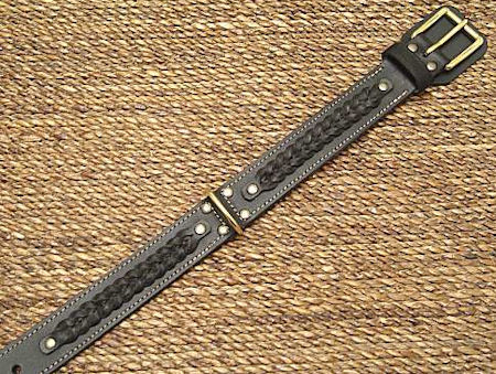 Fashion Flat Leather Dog Collar for Pitbull
