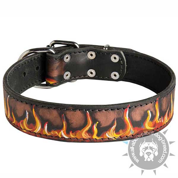 Handpainted leather collar