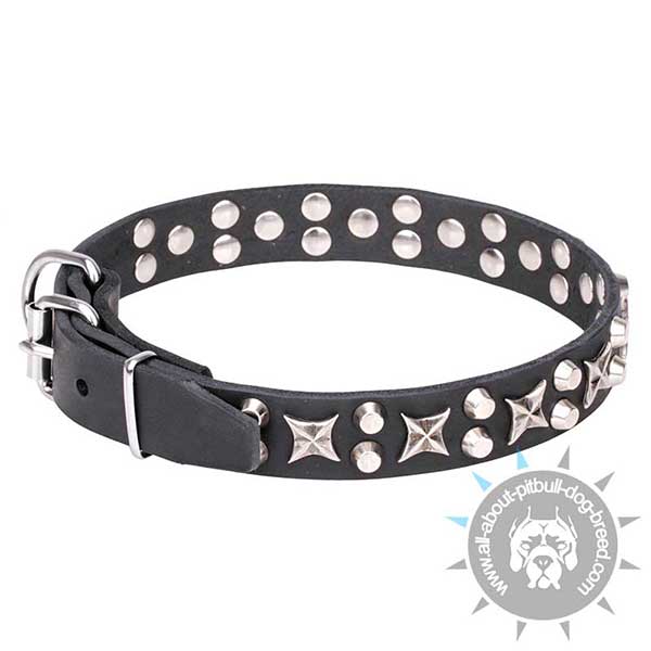 Soft Leather Collar with Riveted Fittings