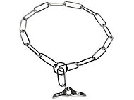 Fur Saver Dog Collar with Toggle - Chrome Plated Choke Collar