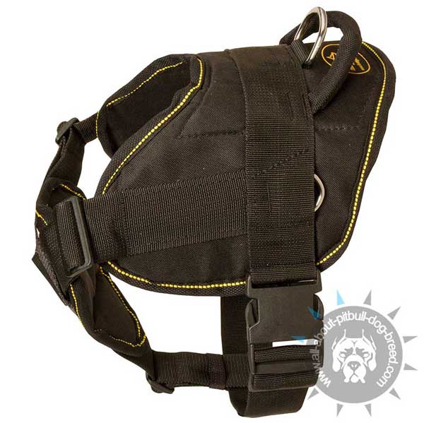 Custom made nylon dog harness is easy-to-use