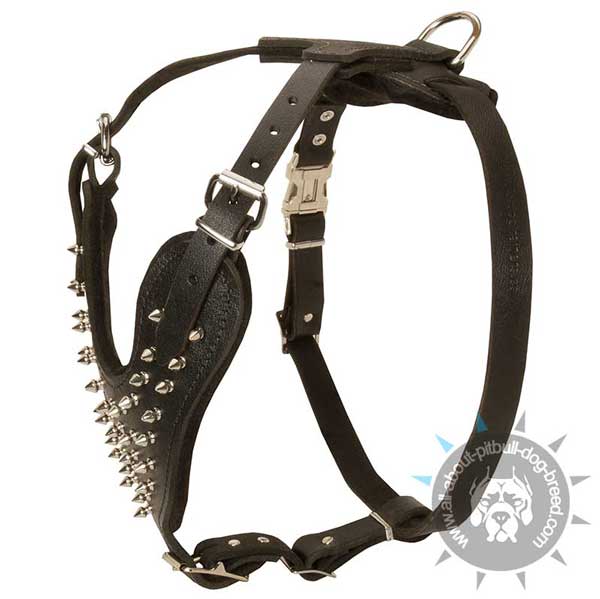 Unique Design Leather Spiked Dog Harness