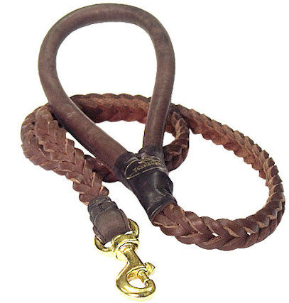 4 FT Braided Leather Dog Leashes for Pitbull