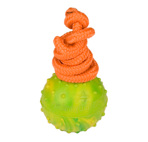 2 1/3 inch (6 cm) K9 Ball with Rope-Activity Dog Toy for Pitbull