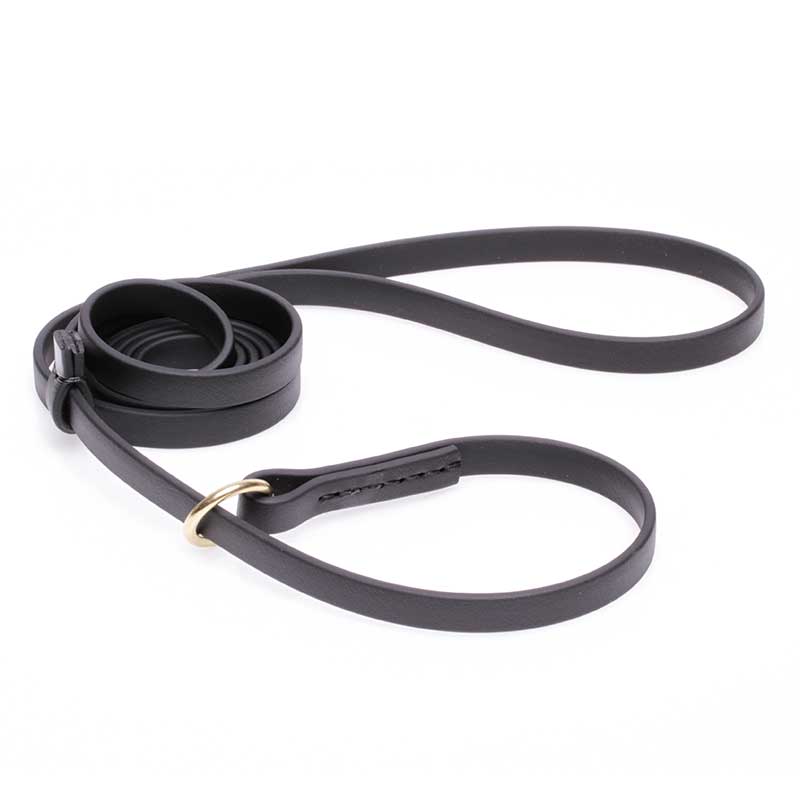 Black Biothane Pitbull Leash and Collar Combo