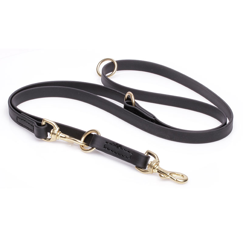 Multipurpose Black Biothane Pitbull Leash for over 7 Different Activities