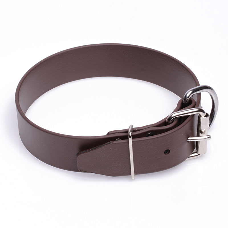Extra Wide Brown Biothane Pitbull Collar - Click Image to Close