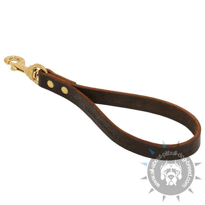 Short Leather Dog Training Traffic Lead w/without Support Material on the Handle
