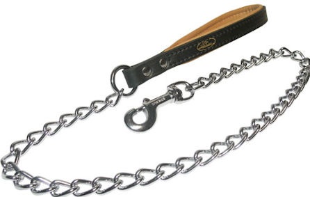 Found Chain Lead with leather handle for Pitbull
