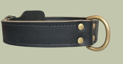 2 ply leather training dog collar-C33NH(no handle)