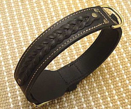 Fashion Flat Leather Dog Collar for Pitbull