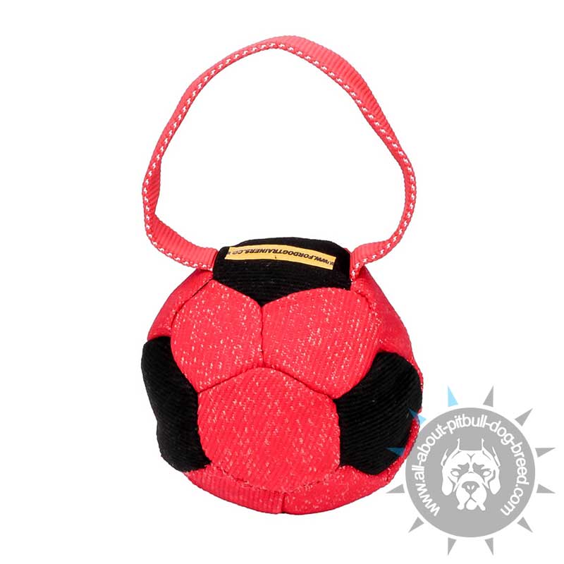 'Soccer Fan' Bright French Linen Pitbull Bite Tug with Handle
