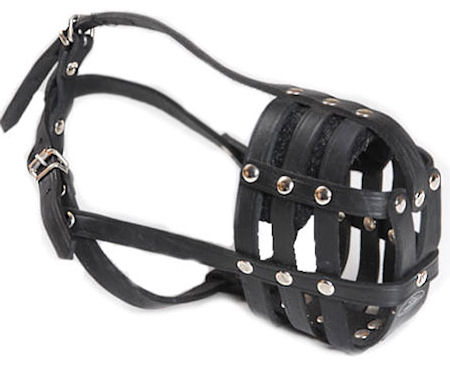 Handcrafted Leather Dog Muzzle for Pitbull-Mesh Leather Dog Muzzle