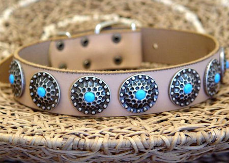 High Quality Dog Collars with blue stones Pitbull