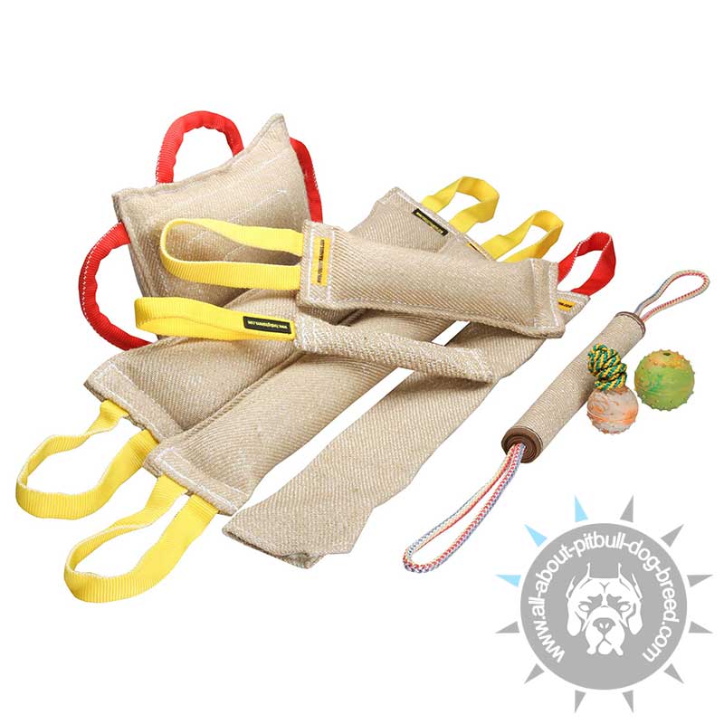 Full Set of Training Jute Bite Tugs + 3 Dog Toys (free gifts)