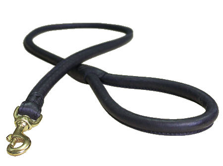 Rolled Leather Pitbull Leash - 1/'2 inch wide
