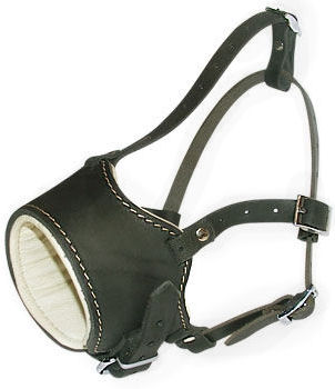 Ant-Barking Leather Dog Muzzle for Pitbull,Rottweiler,GSD,Amstaf