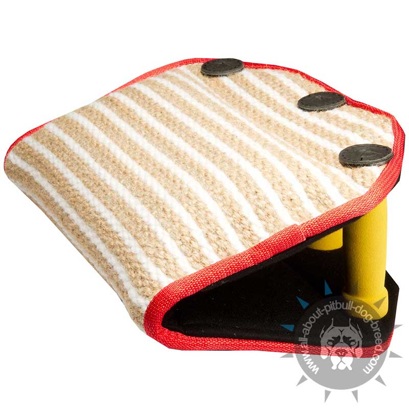 K9 Target Wedge - Jute Pitbull Bite Builder with 3 Handles