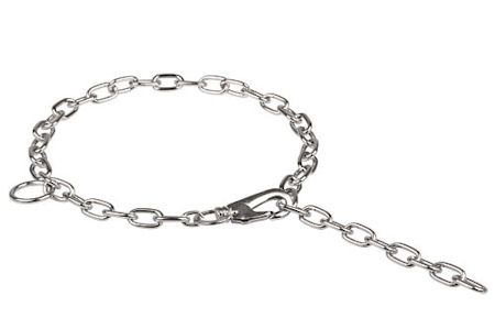 Pitbull Chrome Plated Fur Saver Collars-3mm Medium Link